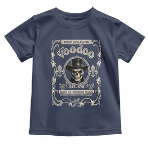 New Orleans Voodoo Toddler T Shirt Tales Of Voodoo Magic Skull Spooky Hoodoo Rootworker TS11 Navy Print Your Wear