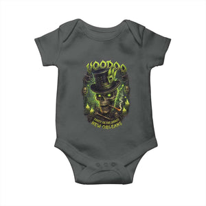 Louisiana Voodoo Skull Baby Onesie Party In The Spirit New Orleans Creepy Occult Lover TS11 Dark Heather Print Your Wear