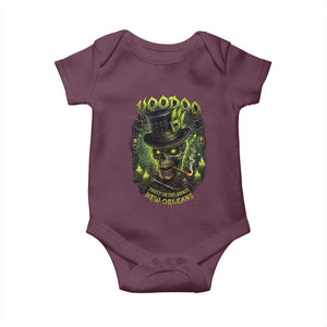 Louisiana Voodoo Skull Baby Onesie Party In The Spirit New Orleans Creepy Occult Lover TS11 Maroon Print Your Wear