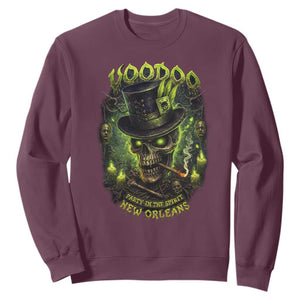 Louisiana Voodoo Skull Sweatshirt Party In The Spirit New Orleans Creepy Occult Lover TS11 Maroon Print Your Wear