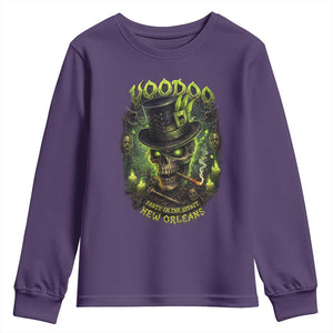 Louisiana Voodoo Skull Youth Sweatshirt Party In The Spirit New Orleans Creepy Occult Lover TS11 Purple Print Your Wear
