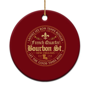 Bourbon Street French Quarter New Orleans Vintage Ceramic Ornament TS11 1pc Red Print Your Wear
