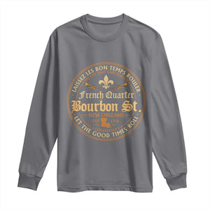 Bourbon Street French Quarter New Orleans Vintage Long Sleeve Shirt TS11 Charcoal Print Your Wear