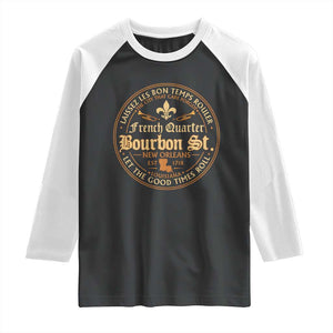 Bourbon Street French Quarter New Orleans Vintage Raglan Shirt TS11 Black White Print Your Wear