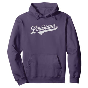 Retro Louisiana Hoodie Vintage City State Distressed Pride TS11 Purple Print Your Wear