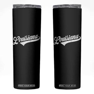 Retro Louisiana Skinny Tumbler Vintage City State Distressed Pride TS11 Black Print Your Wear