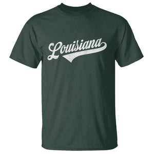 Retro Louisiana T Shirt Vintage City State Distressed Pride TS11 Dark Forest Green Print Your Wear