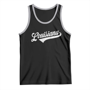 Retro Louisiana Tank Top Vintage City State Distressed Pride TS11 Black Athletic Heather Print Your Wear
