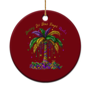 Funny Mardi Gras Coconut Palm Tree Ceramic Ornament Laissez Les Bons Temps Rouler Beads Masks TS11 1pc Red Print Your Wear