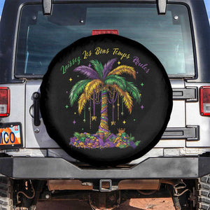 Funny Mardi Gras Coconut Palm Tree Spare Tire Cover Laissez Les Bons Temps Rouler Beads Masks TS11 No hole Black Print Your Wear