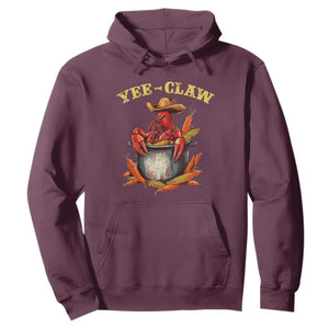 Funny Louisiana Crawfish Cowboy Hoodie Yee Claw Cajun Seafood TS11 Maroon Print Your Wear