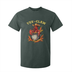 Funny Louisiana Crawfish Cowboy T Shirt For Kid Yee Claw Cajun Seafood TS11 Dark Forest Green Print Your Wear