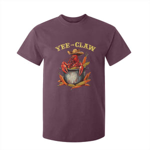 Funny Louisiana Crawfish Cowboy T Shirt For Kid Yee Claw Cajun Seafood TS11 Maroon Print Your Wear