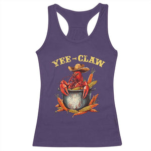 Funny Louisiana Crawfish Cowboy Racerback Tank Top Yee Claw Cajun Seafood TS11 Purple Print Your Wear
