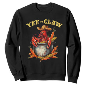Funny Louisiana Crawfish Cowboy Sweatshirt Yee Claw Cajun Seafood TS11 Black Print Your Wear