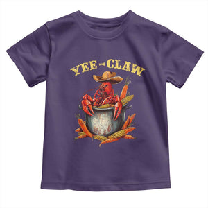 Funny Louisiana Crawfish Cowboy Toddler T Shirt Yee Claw Cajun Seafood TS11 Purple Print Your Wear