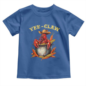 Funny Louisiana Crawfish Cowboy Toddler T Shirt Yee Claw Cajun Seafood TS11 Royal Blue Print Your Wear