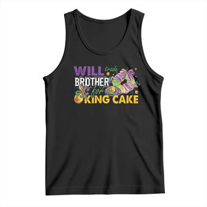 Funny Mardi Gras Will Trade Brother For King Cake Tank Top Beads Doubloons TS11 Black Print Your Wear