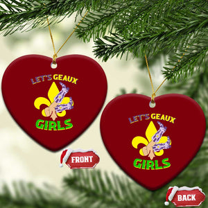 Funny Mardi Gras Cowgirl Ceramic Ornament Let's Geaux Girls Fleur De Lys TS11 Print Your Wear
