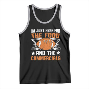 Funny American Football I'm Just Here For The Food And The Commercials Tank Top Football Helmet TS11 Black Athletic Heather Print Your Wear