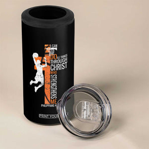 Funny Basketball Christian 4 in 1 Can Cooler Tumbler I Can Do All Things Through Christ Who Strengthens Me TS11 Print Your Wear