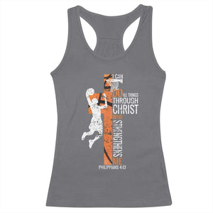 Funny Basketball Christian Racerback Tank Top I Can Do All Things Through Christ Who Strengthens Me TS11 Charcoal Print Your Wear