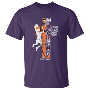 Funny Basketball Christian T Shirt I Can Do All Things Through Christ Who Strengthens Me TS11 Purple Print Your Wear