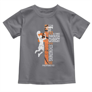 Funny Basketball Christian Toddler T Shirt I Can Do All Things Through Christ Who Strengthens Me TS11 Charcoal Print Your Wear