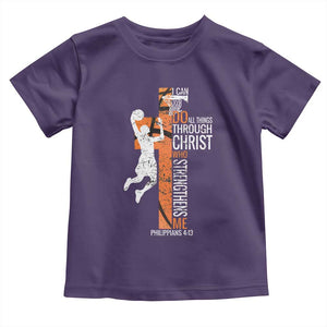Funny Basketball Christian Toddler T Shirt I Can Do All Things Through Christ Who Strengthens Me TS11 Purple Print Your Wear