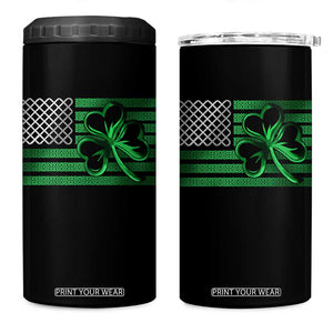 Funny Irish Americans 4 in 1 Can Cooler Tumbler Shamrock Celtic Knot American Flag St Patrick's Day TS11 One Size: 16 oz Black Print Your Wear