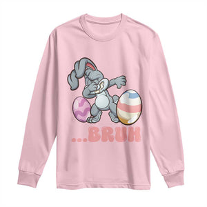 Funny Bruh Dab Rabbit Eggs Easter Day Long Sleeve Shirt TS11 Light Pink Print Your Wear
