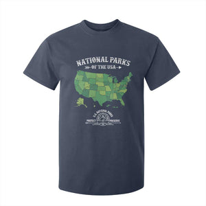 Protect And Preserve National Parks T Shirt For Kid ESTD 1872 Vintage Forest American Map TS11 Navy Print Your Wear