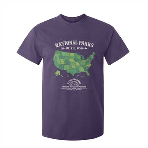 Protect And Preserve National Parks T Shirt For Kid ESTD 1872 Vintage Forest American Map TS11 Purple Print Your Wear
