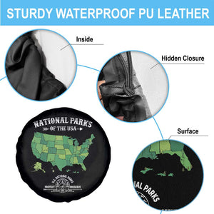 Protect And Preserve National Parks Spare Tire Cover ESTD 1872 Vintage Forest American Map TS11 Print Your Wear