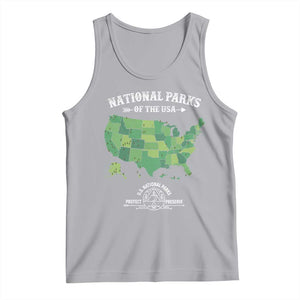 Protect And Preserve National Parks Tank Top ESTD 1872 Vintage Forest American Map TS11 Athletic Heather Print Your Wear