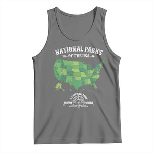 Protect And Preserve National Parks Tank Top ESTD 1872 Vintage Forest American Map TS11 Black Heather Print Your Wear