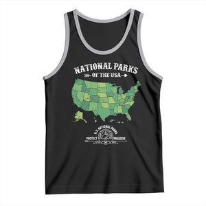 Protect And Preserve National Parks Tank Top ESTD 1872 Vintage Forest American Map TS11 Black Athletic Heather Print Your Wear