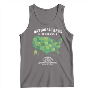 Protect And Preserve National Parks Tank Top ESTD 1872 Vintage Forest American Map TS11 Deep Heather Print Your Wear