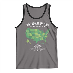 Protect And Preserve National Parks Tank Top ESTD 1872 Vintage Forest American Map TS11 Deep Heather Black Print Your Wear