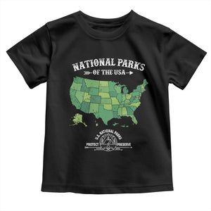 Protect And Preserve National Parks Toddler T Shirt ESTD 1872 Vintage Forest American Map TS11 Black Print Your Wear