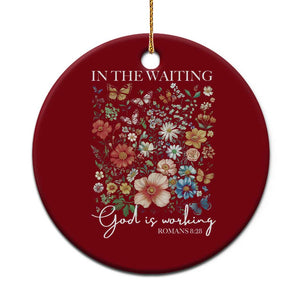 In The Waiting God Is Working Ceramic Ornament Religious Christian Bible Verse Flower TS11 1pc Red Print Your Wear