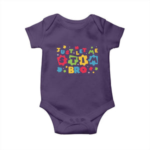 Funny Just Let Me Stim Bro Baby Onesie Autism Awareness Puzzle TS11 Purple Print Your Wear