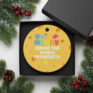Autism Seeing The World Differently Ceramic Ornament Autistic Autism Awareness Puzzle TS11 1pc Yellow Cheese Print Your Wear