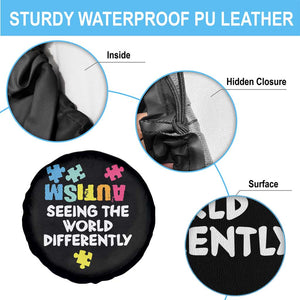 Autism Seeing The World Differently Spare Tire Cover Autistic Autism Awareness Puzzle TS11 Print Your Wear