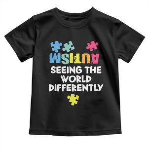 Autism Seeing The World Differently Toddler T Shirt Autistic Autism Awareness Puzzle TS11 Black Print Your Wear