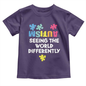 Autism Seeing The World Differently Toddler T Shirt Autistic Autism Awareness Puzzle TS11 Purple Print Your Wear