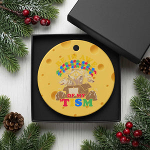 Funny Autism Awareness Ceramic Ornament Be In Awe Of My 'Tism Autistic Raccoon Opossum Skunk TS11 1pc Yellow Cheese Print Your Wear