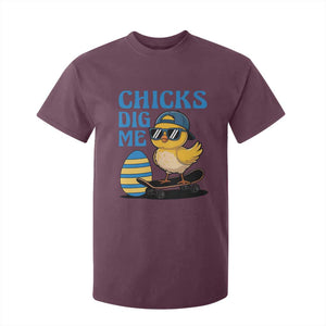 Funny Easter Day Chicks Dig Me T Shirt For Kid Cool Chicken TS11 Maroon Print Your Wear