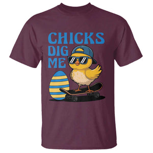 Funny Easter Day Chicks Dig Me T Shirt Cool Chicken TS11 Maroon Print Your Wear