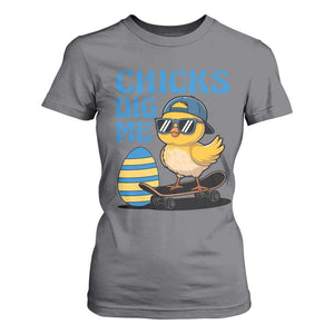 Funny Easter Day Chicks Dig Me T Shirt For Women Cool Chicken TS11 Charcoal Print Your Wear